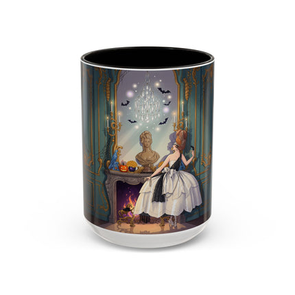 🕯️🎃 The Moonlit Manor Drawing Room Colorful Mug – Elegant Halloween Charm