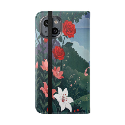 🌹💌 The Garden Of Blown Kisses Flip Case – Art Deco Floral Romance