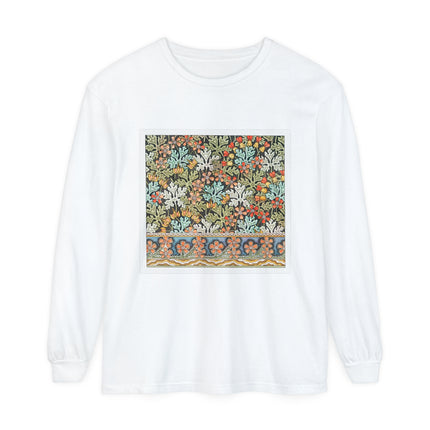 Art Nouveau Geranium Flower Garment-dyed Long Sleeve T-Shirt