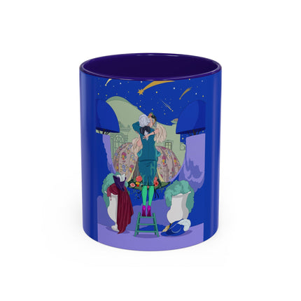 Wishes Beneath the Comet Sky Colorful Mug (11oz, 15oz) – Celestial Magic, Art Deco Elegance & Dreamy Wonder