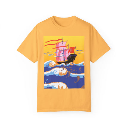 Golden Seas and Whimsical Dreams Unisex Garment-Dyed T-shirt