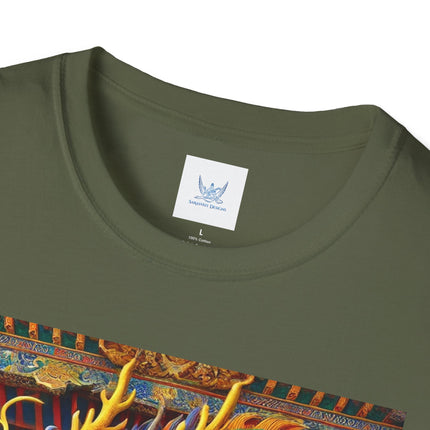 Tibetan Dragon Over Kabuki Duel Softstyle T-Shirt