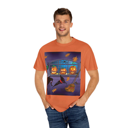 Whimsical Halloween Mischief Unisex Garment-Dyed T-shirt