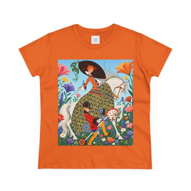 🐎🌸 The Enchanted Garden Riders Cotton Tee – Art Deco Equestrian Whimsy