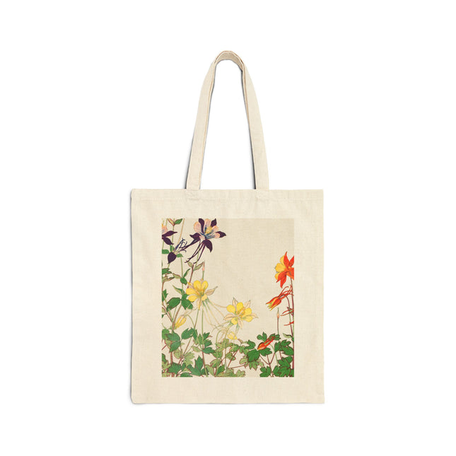 Aquilegia Flower by Tanigami Kônan Cotton Canvas Tote Bag