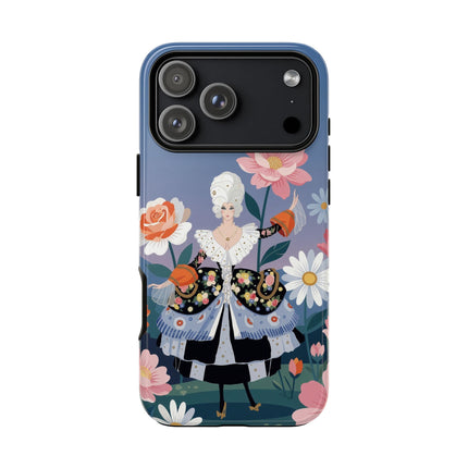 🌸🎀 The Grand Floral Promenade Phone Case – Art Deco Fashion Fantasy
