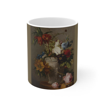 An Arrangement with Flowers Georgius Jacobus Johannes van Os Ceramic Mug 11oz