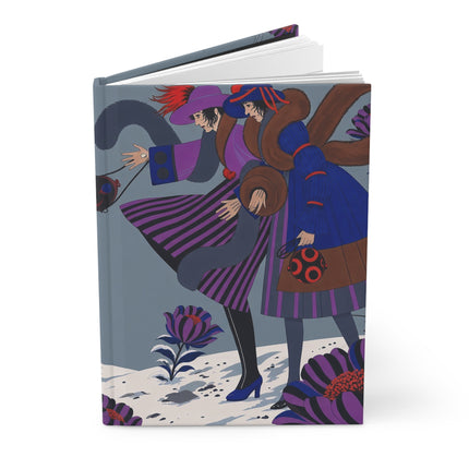 ❄️💜 The Ladies Of The Winter Flower Garden Hardcover Journal – Art Deco Winter Fashion Whimsy