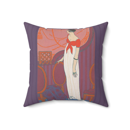 L’Entracte by Georges Lepape Spun Polyester Square Pillow