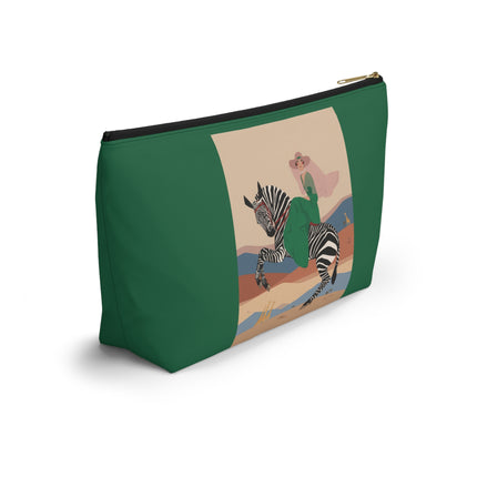 Zebra Rider Cosmetic Bag – Safari Chic & Art Deco Elegance