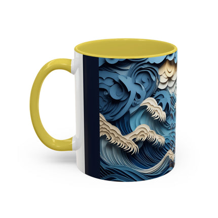 Dramatic Ocean with Crashing Waves Colorful Mugs (11oz, 15oz)