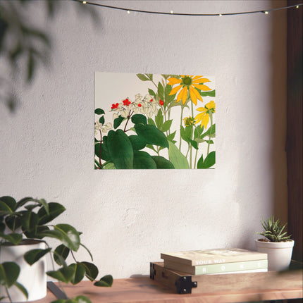 Clerodendrum & Rudbeckia by Tanigami Kônan Premium Matte Horizontal Posters