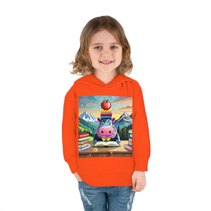 Hippos Hit the Books Toddler Pullover Fleece Hoodie