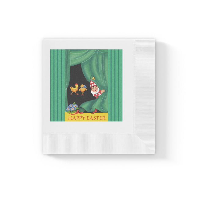 Easter Elf's Whimsy White Coined Napkins