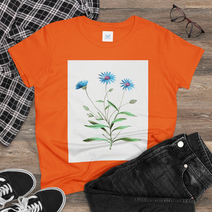 Blue Strawflower by Anselmus Boëtius de Boodt Women's Midweight Cotton Tee