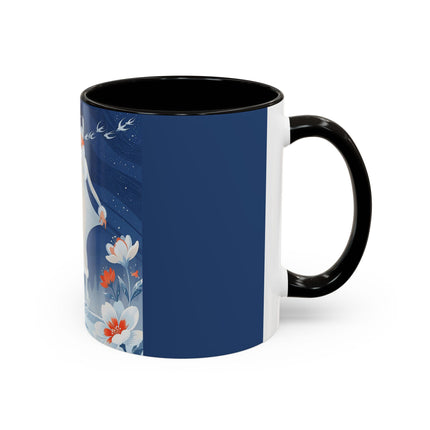 ❄️⛸️ The Winter Skater’s Flight Colorful Mug – Art Deco Floral Fantasy