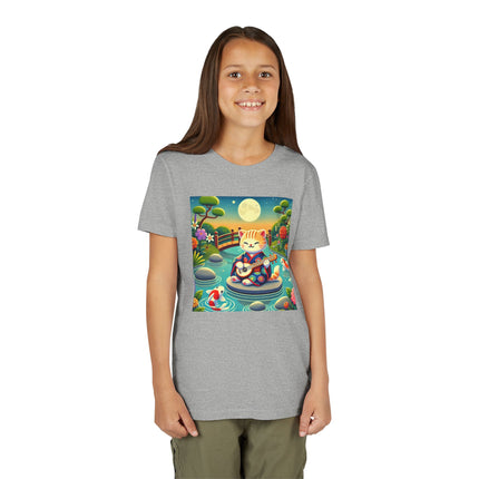 Melodic Kitten by the Koi Pond Youth Short Sleeve Tee
