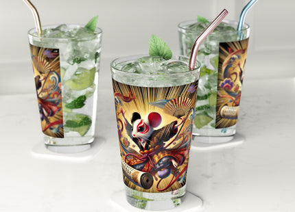 Theatrical Mouse on a Mission Glass, 16oz