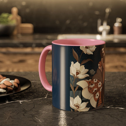 🌸✨ The Midnight Magnolia Masquerade Colorful Mug – Art Deco Nocturne