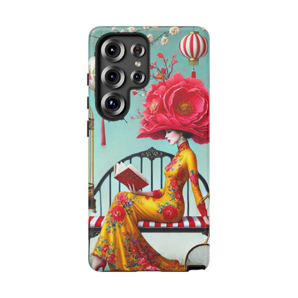 Reading In A Painted Garden Phone Cases