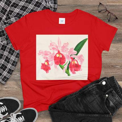Cattleya gigas by Jean Jules Linden Women's Midweight Cotton Tee