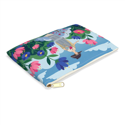 🌸🎩 The Lady Of The Grand Flower Garden Accessory Pouch – Art Deco Fashion Illustration