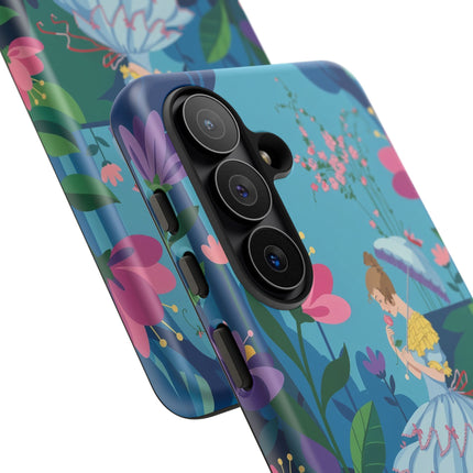 🌸☂️ A Stroll Through The Enchanted Forest Phone Case – Art Deco Floral Fantasy