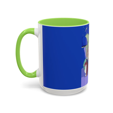 Wishes Beneath the Comet Sky Colorful Mug (11oz, 15oz) – Celestial Magic, Art Deco Elegance & Dreamy Wonder