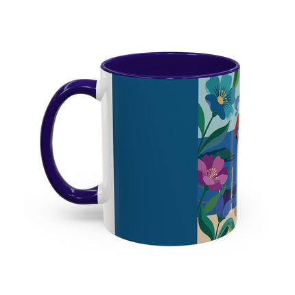 The Lady Of The Golden Horizon Colorful Mugs – Art Deco Coastal Elegance