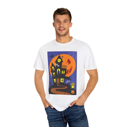 Halloween Night at the Haunted House Unisex Garment-Dyed T-shirt