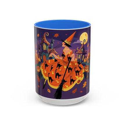 🐈‍⬛🎃 The Black Cat Witch Of Pumpkin Manor Colorful Mug – Whimsical Halloween Charm