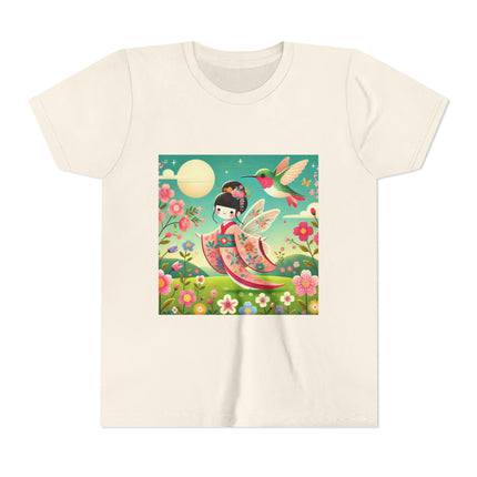 Geisha Fairy and the Hummingbird Blossom Youth Short Sleeve Tee