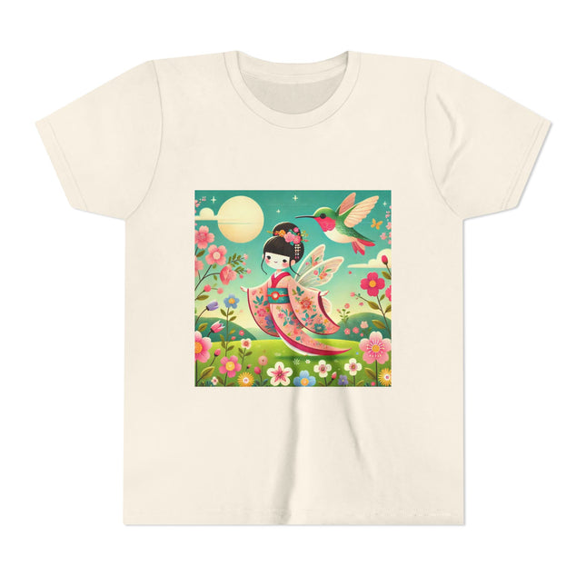 Geisha Fairy and the Hummingbird Blossom Youth Short Sleeve Tee