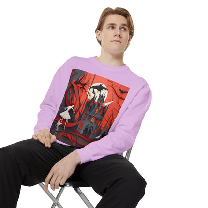 Halloween Night Scene Unisex Garment-Dyed Sweatshirt