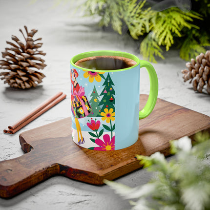 🌸🎄 Christmas In The Winter Garden Colorful Mug – Whimsical Holiday Fantasy