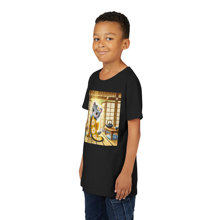 Playful Kitten in the Tea Room Youth Short Sleeve Tee