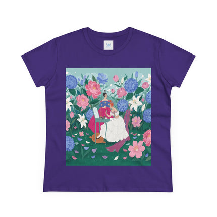 💎🌸 The Lady Of The Jeweled Garden Cotton Tee – Art Deco Floral Elegance