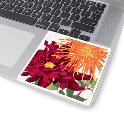Dahlia Flower by Tanigami Kônan Kiss-Cut Stickers (4 Sizes)