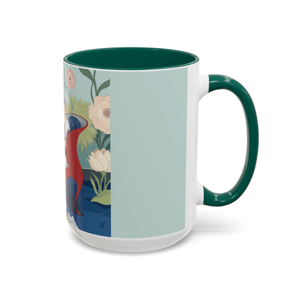 The Lady Of The Scarlet Chaise Colorful Mugs – Art Deco Romantic Elegance