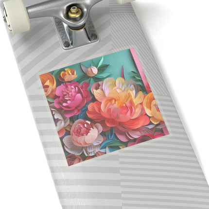Peonies in Full Bloom Kiss-Cut Stickers (4 Sizes)