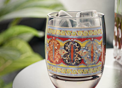 Reproduction of the Shield Frieze by Emile Gilliéron Whiskey Glass