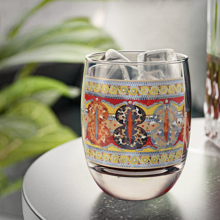 Reproduction of the Shield Frieze by Emile Gilliéron Whiskey Glass