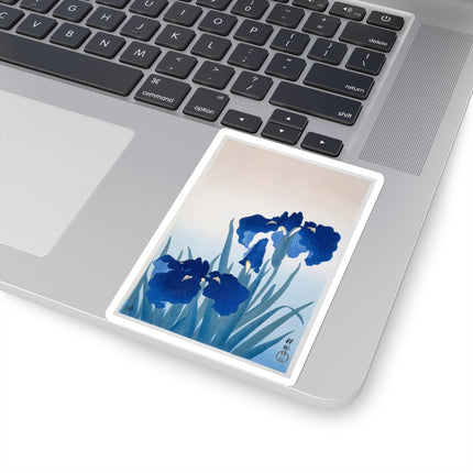 Irises by Ohara Koson Kiss-Cut Stickers (4 Sizes)