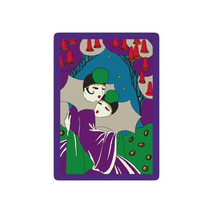 Two Pierrots Playing Cards