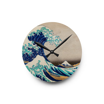 The Great Wave off Kanagawa by Katsushika Hokusai Acrylic Wall Clock, Round and Square