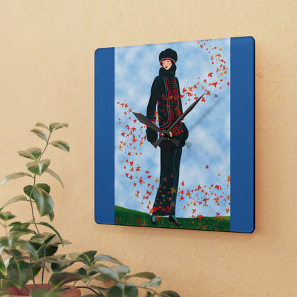 Elegance in Autumn Acrylic Wall Clock