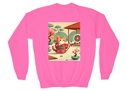 Archer Kitten in the Zen Garden Youth Crewneck Sweatshirt