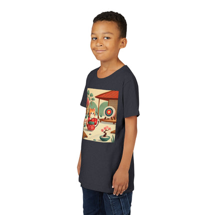 Archer Kitten in the Zen Garden Youth Short Sleeve Tee
