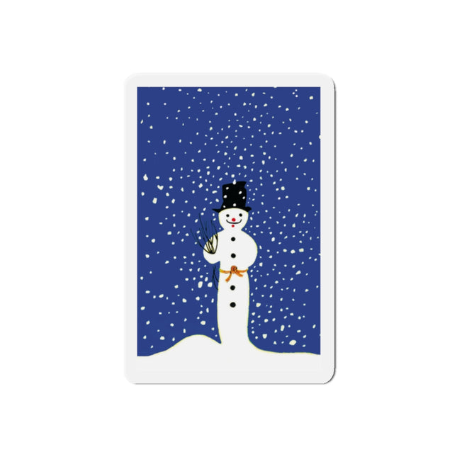 Snowman in Falling Snow Die-Cut Magnets (5 Sizes)