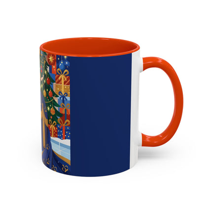 👑🎄 The Christmas Queen Of Golden Bells Colorful Mug – Art Deco Holiday Elegance